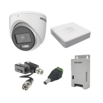 KIT KH1080PL4EC COLORVU TURBOHD 1080pLite / DVR 4 Canales / 4 Cámaras Eyeball (exterior) / Transceptores / Conectores / Fuente de Poder Profesional
