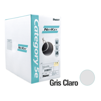 Bobina de Cable UTP 305 m. de Cobre, NetKey, Gris Claro, Categoría 5e (24 AWG), PVC (CM), de 4 pares